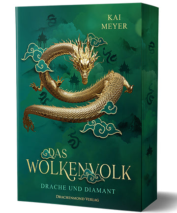 Das Cover zeigt mittig einen chinesischen Drachen, darunter befindet sich der Titel. Beides ist gold dargestellt und befindet sich auf dunkelgrünem Hintergrund.
